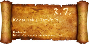 Korsunsky Teréz névjegykártya